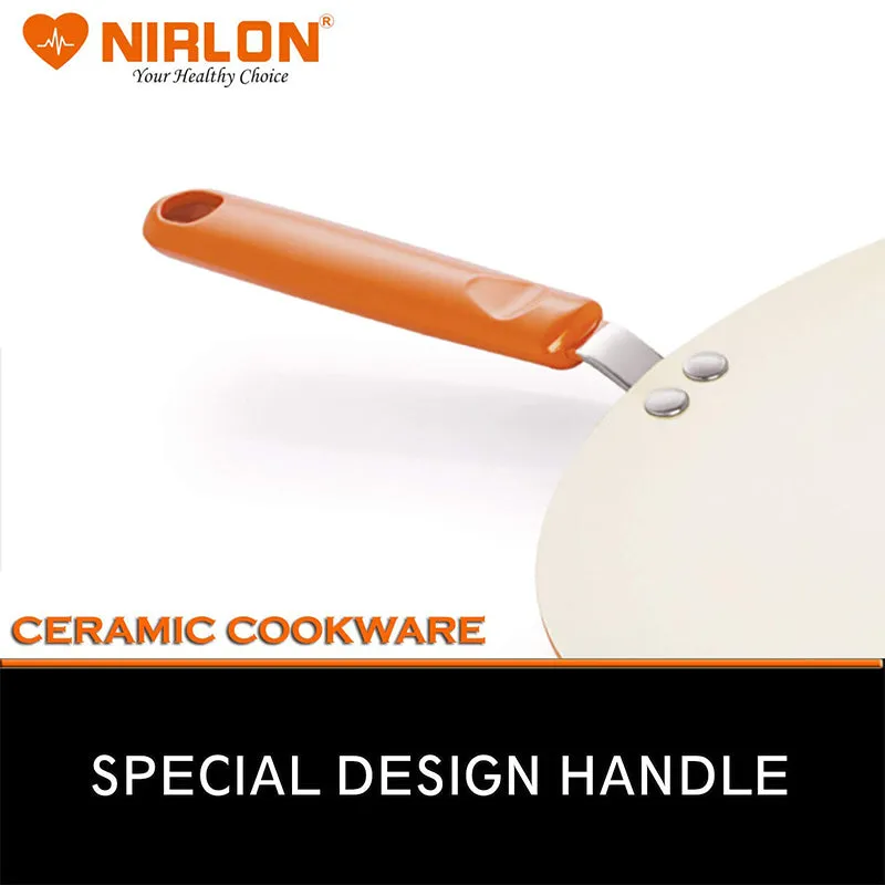 Nirlon Orange Ceramic Coating Non Stick Roti Tawa - 10 Inches media 6