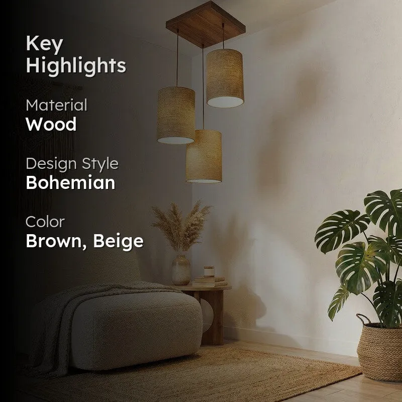 Damaris cluster ceiling lamp shown in a bohemian styled room