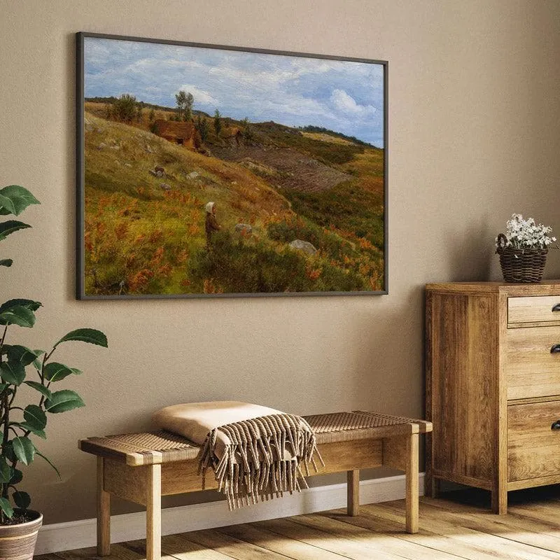 Lowland Cottage Canvas Wall Painting - Black Frame media 5