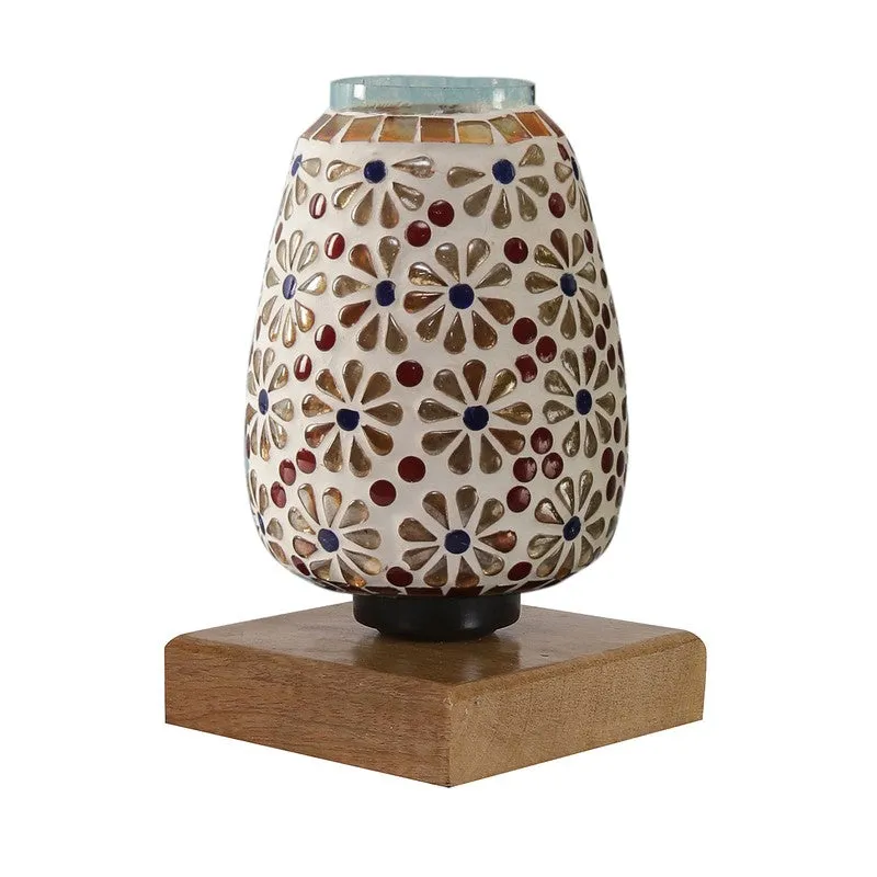 Mirano Glass Table Lamp With Wooden Base - Multicolor media 6