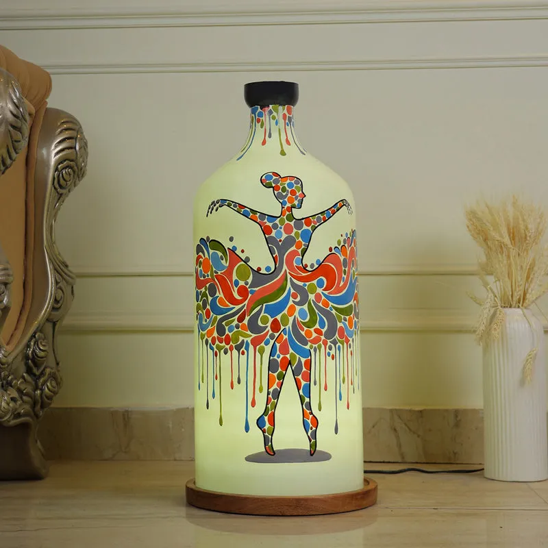 Ballerina Hand Painted Glass Floor Lamp media 4