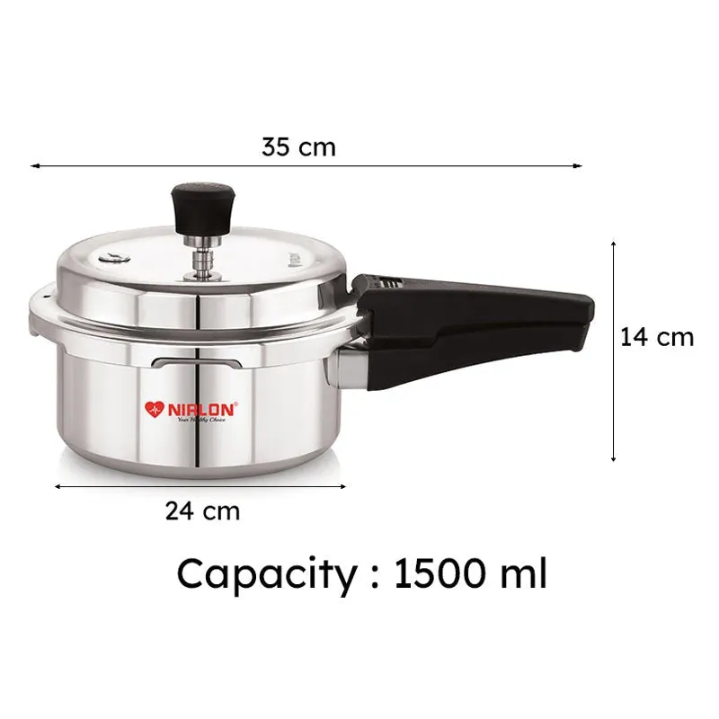 Nirlon Aluminum Pressure Cooker - 1500 mL/ 9 Inches media 8