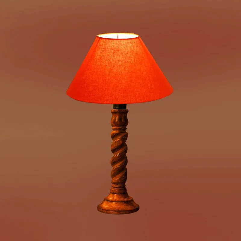 Elvane Kyra Wooden Table Lamp - Orange media 7