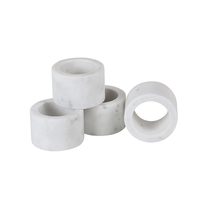 Rosetta Marble Napkin Ring - Set Of Four media 4