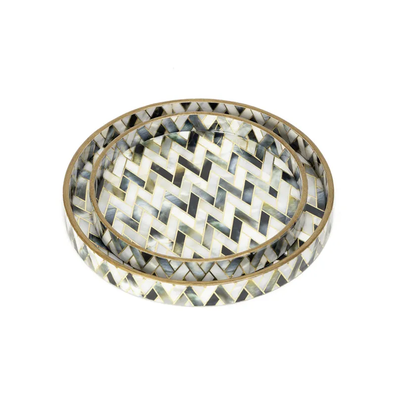 Imara Round Zig Zag Serving Tray - Set Of Two media 4
