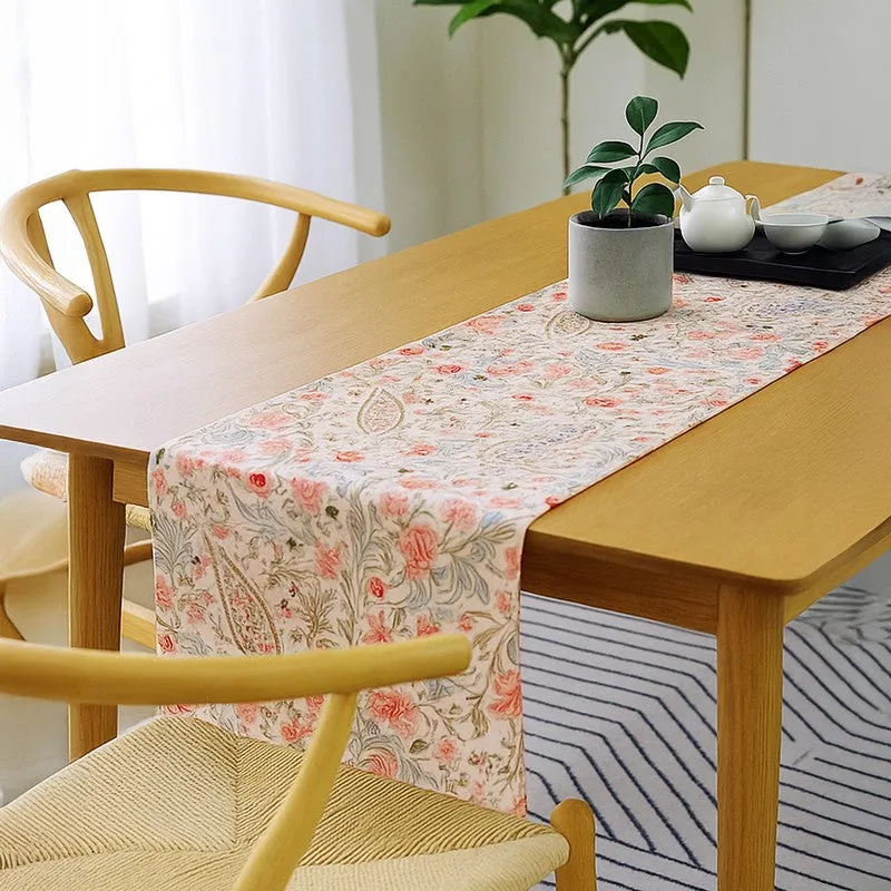 Pastel Garden Printed Cotton Table Runner media 1