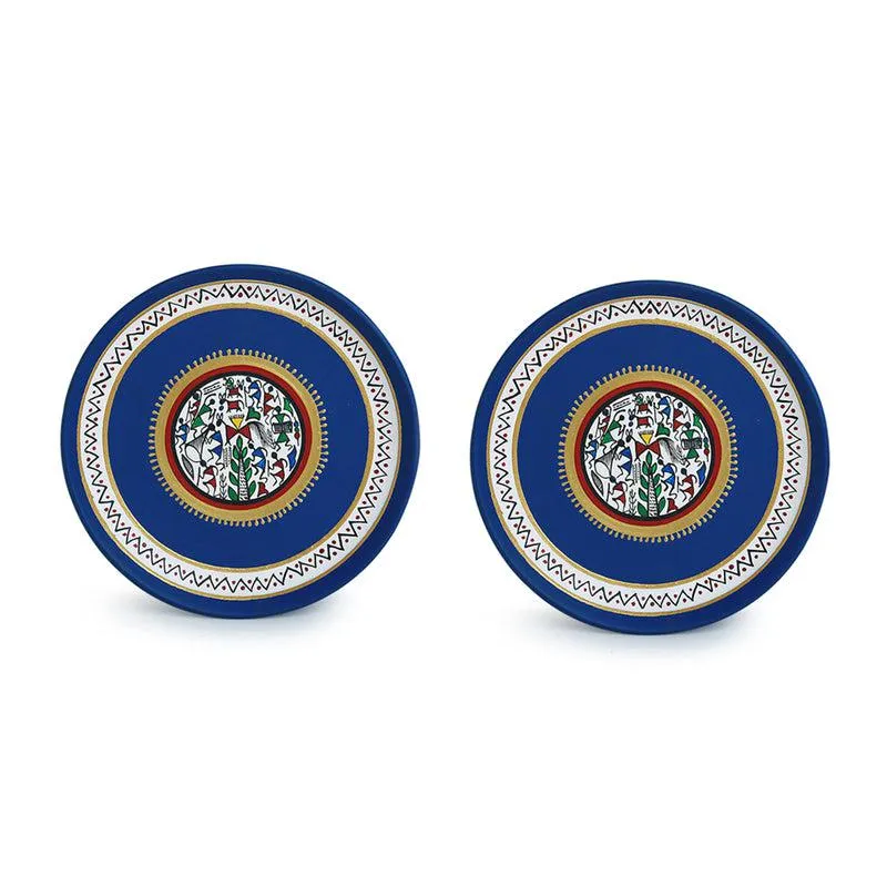 Naara Handpainted Wall Plate (Blue) - Set Of Two media 3