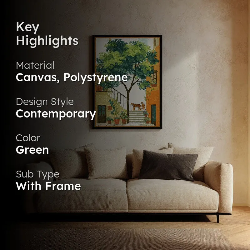 Verdara Courtyard Canvas Wall Painting With Black Frame media 2