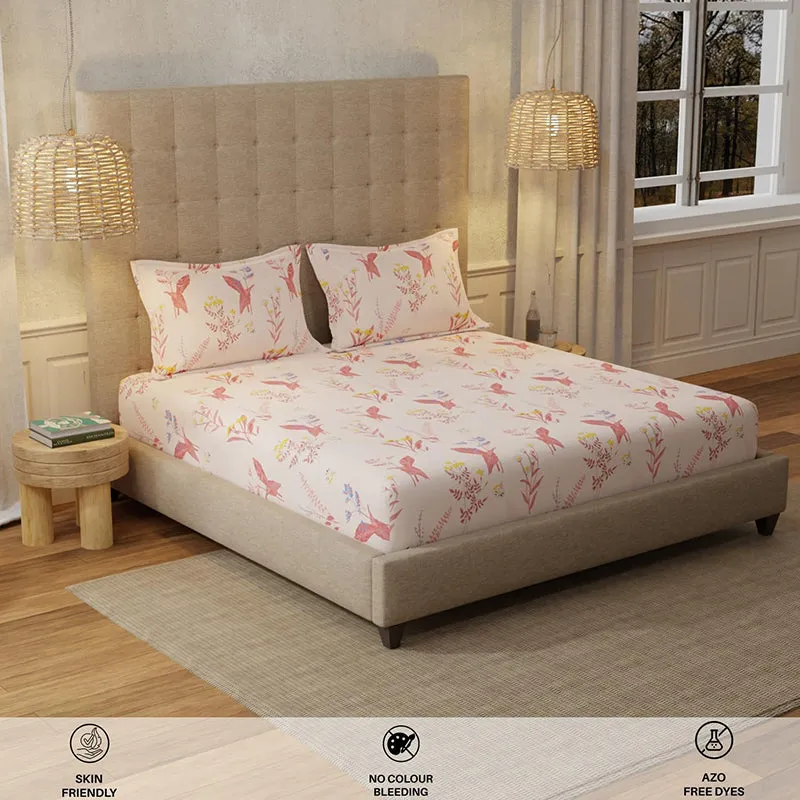 Urban Space Whisper Peach Cotton Bedsheet - 200 TC media 4