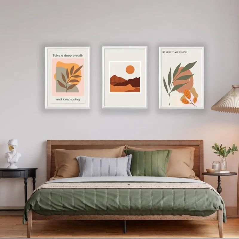 Desert Muse Paper Wall Painting With Frame - White media 1