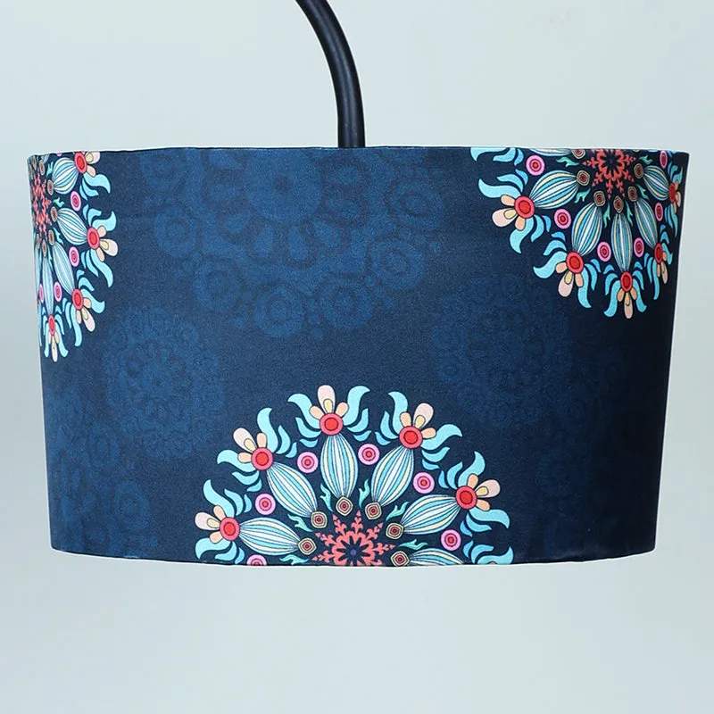 Toile Printed Arched Metal Floor Lamp With Shelf media 4