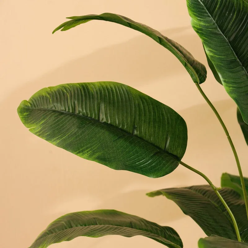 Artificial Banana Plant With Black Plastic Pot - 2 ft media 9