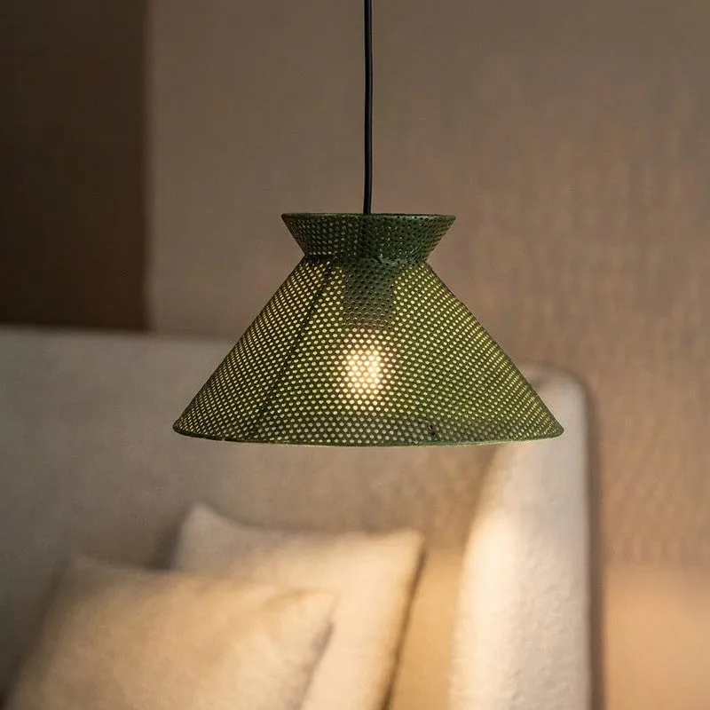Orange Tree Jules Raffiia Ceiling Lamp - Green media 1