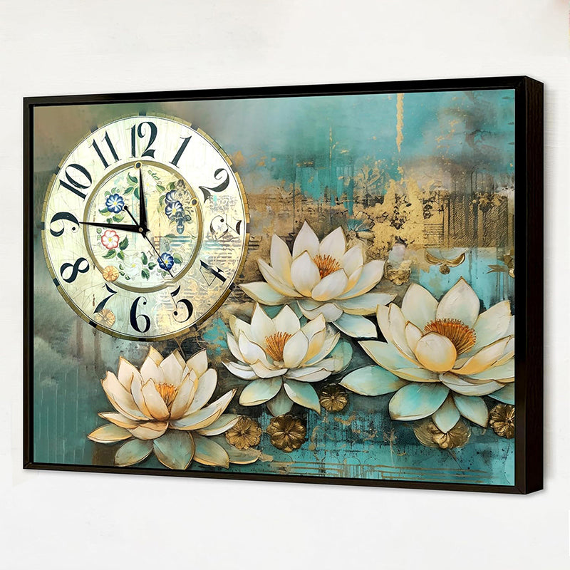Time Of Flowers Wall Art With Clock media 4