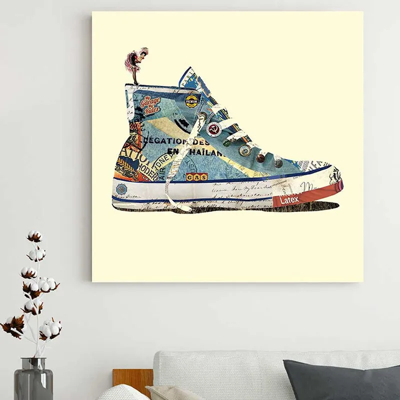 Shoe Run Canvas Wall Painting media 2