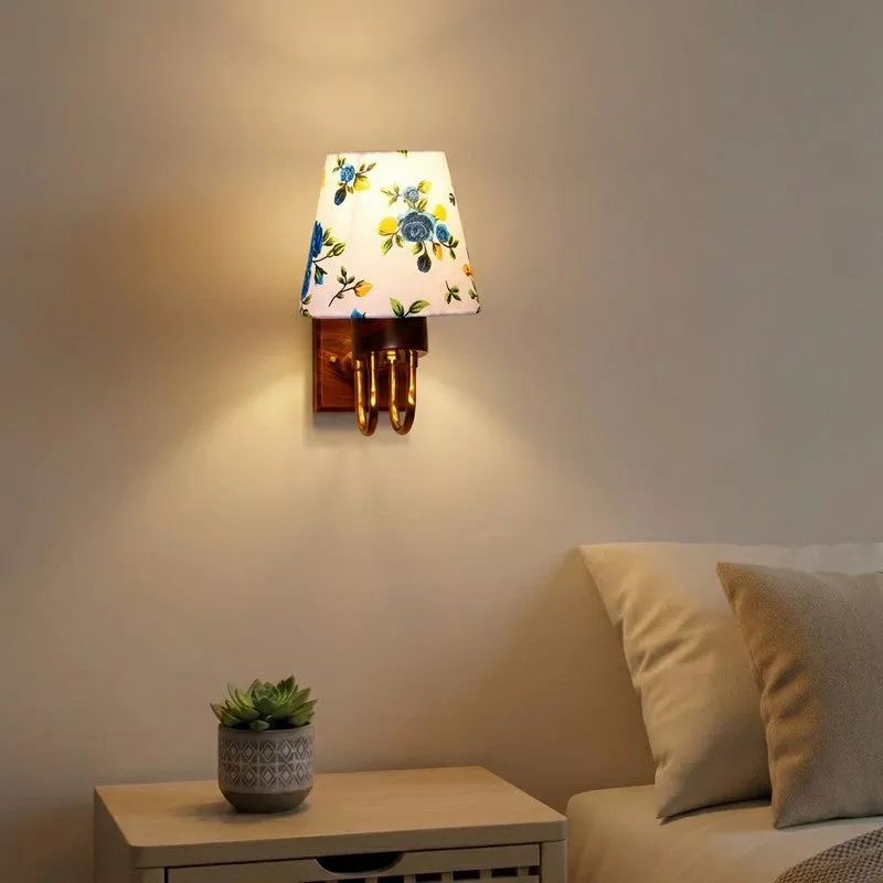 Gilded Arch Decorative Cotton Wall Lamp - White,Blue media 1