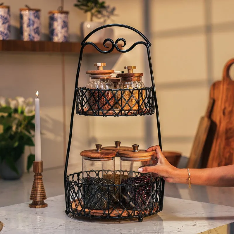 Harvest Metal Two-Tier Fruit Basket Stand media 5