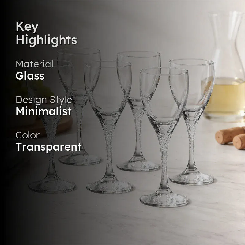 Pasabahce Twix White Wine Glasses (180 ml Each) - Set Of Six media 2