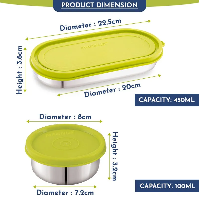 Elvra Go Lunch Box (100 mL,450 mL) - Two Piece Set media 11