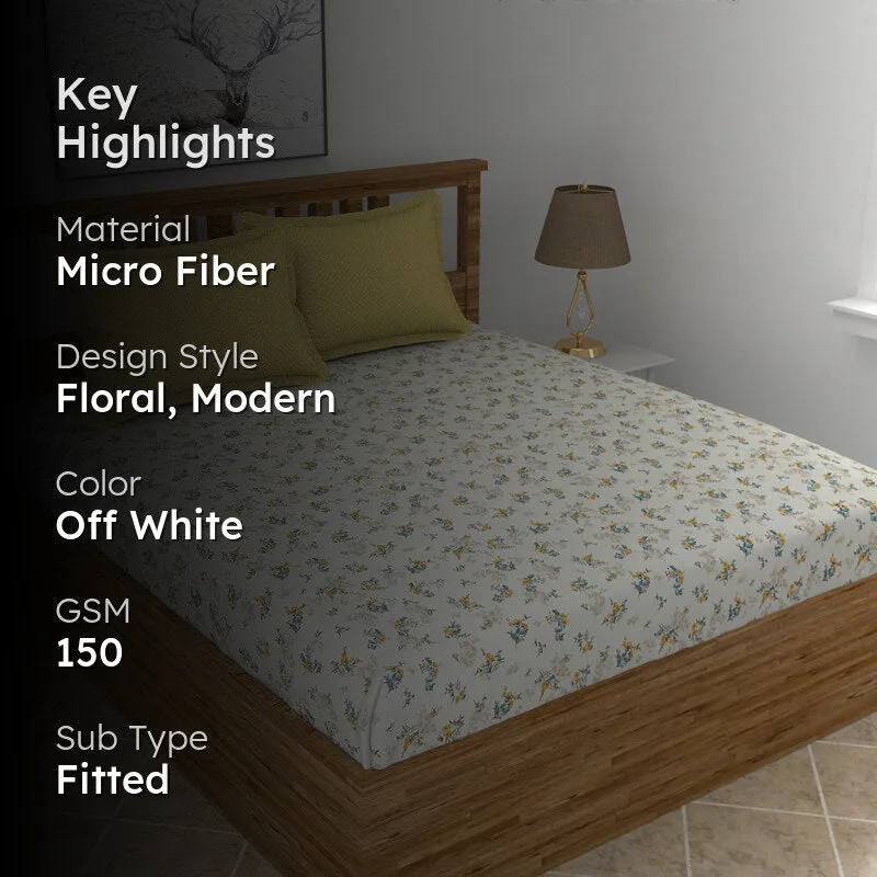 Golden Grove Fitted Micro Fiber Bedsheet - 150 GSM media 2