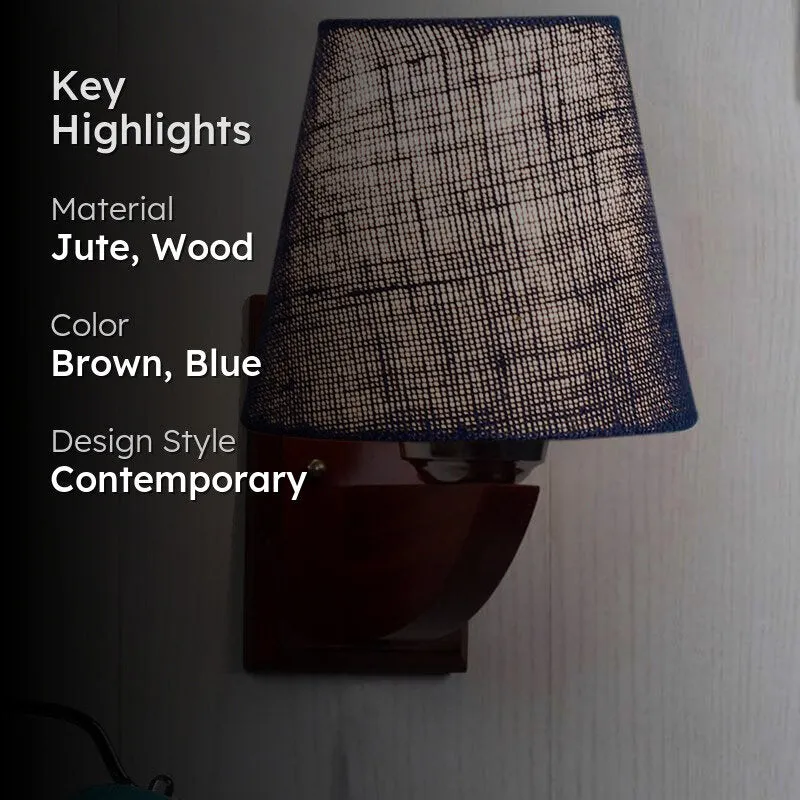 Midnight Mist Conical Wooden Wall Lamp media 2
