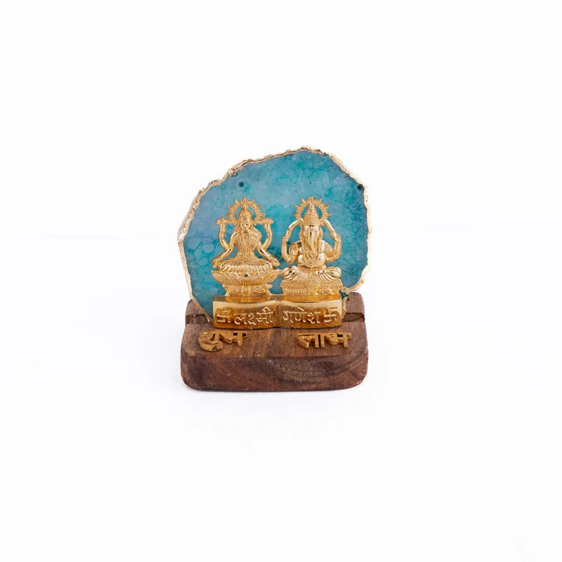 Divine Laxmi Ganesha Agate Festive Gift Box - Teal media 5