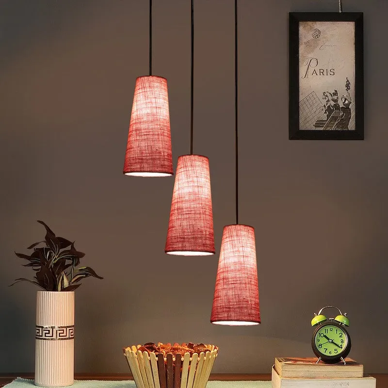 Nordic Neutral Triple Metal Ceiling Lamp - Pink media 2