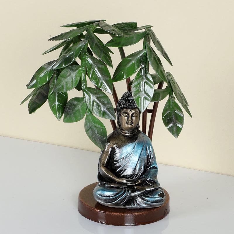 Buddha & Bodhi Tree Iron Showpiece media 5