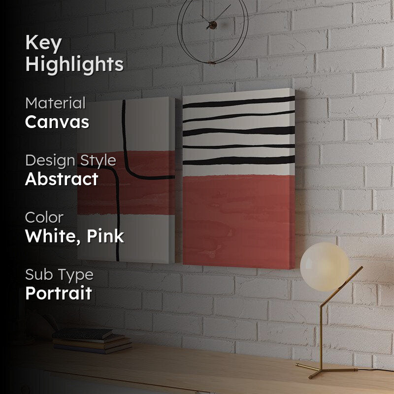 Dulcie Abstract Canvas Wall Painting - Set Of Two media 2