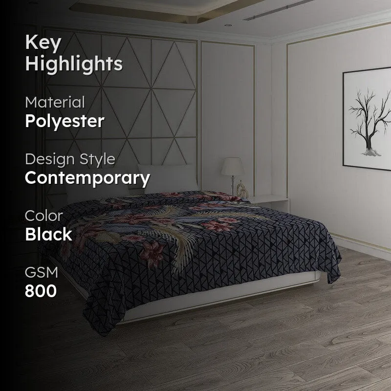 Monte Carlo Midnight Blossom Blanket - 800 GSM media 2
