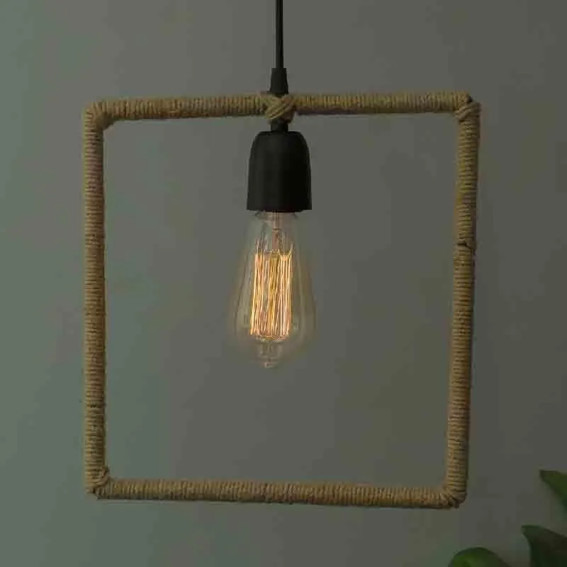 Squared Up Rope Metal Ceiling Lamp media 3