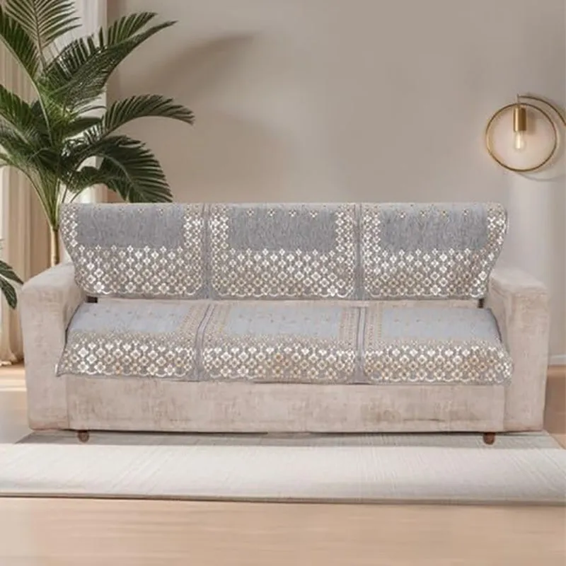 Emsy Cotton Sofa Cover - Grey media 1