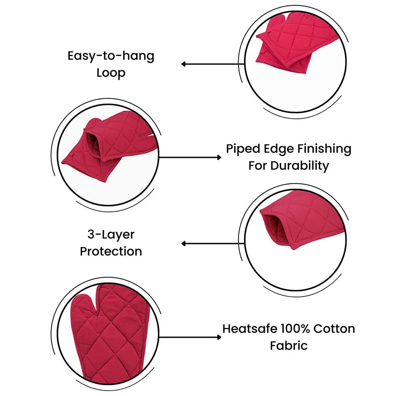 Swayam Garde Kitchen Gloves (Red) - Set Of Two media 8