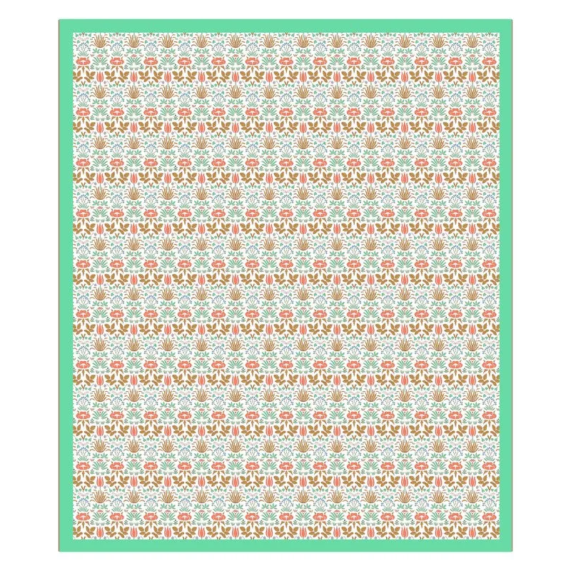 Rang Harmony Cotton Bedsheet (Orange,Green) - 120 TC media 5