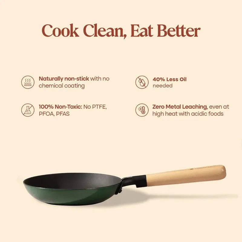 Cumin Co Enamel Cast Iron Frying Pan (Green) - 1000 mL media 11