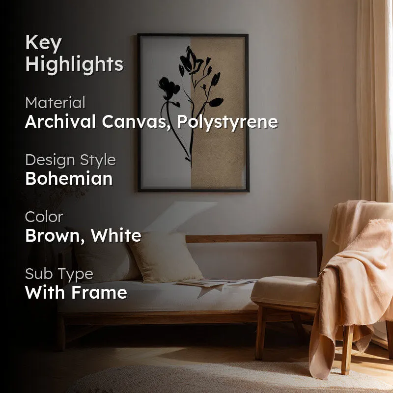 Dual Bloom Canvas Wall Painting With Black Frame media 2