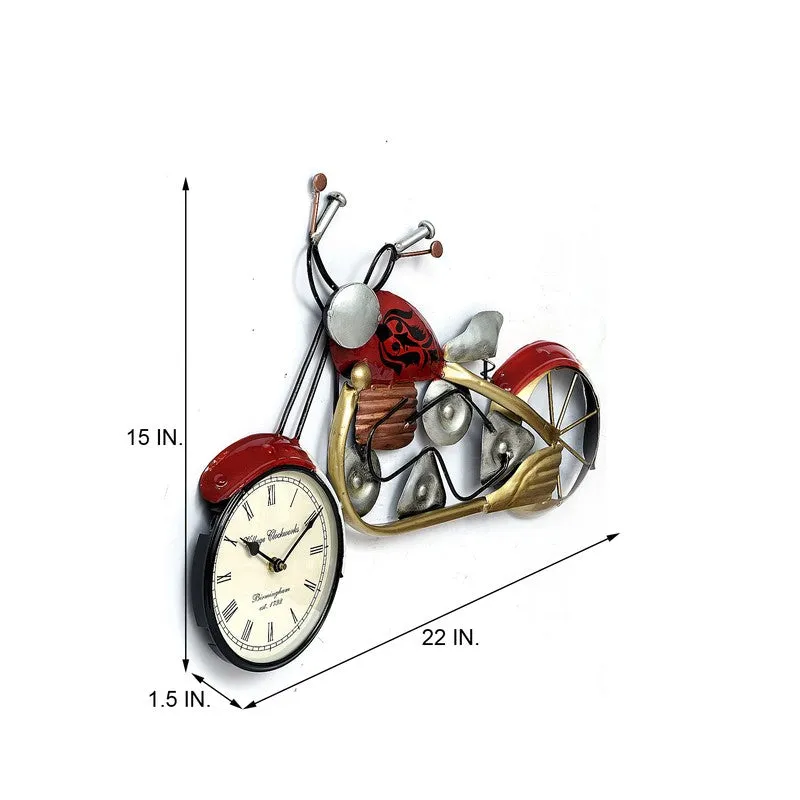 Crafted Bike Theme Accent Metal Wall Clock media 6