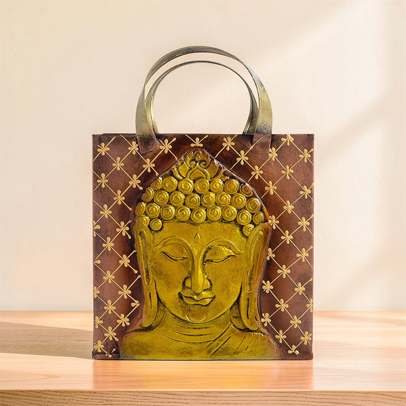 Buddha Embossed Iron Magazine Organizer
