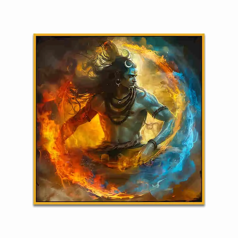 Cosmic Shiva Canvas Wall Art With Frame media 4