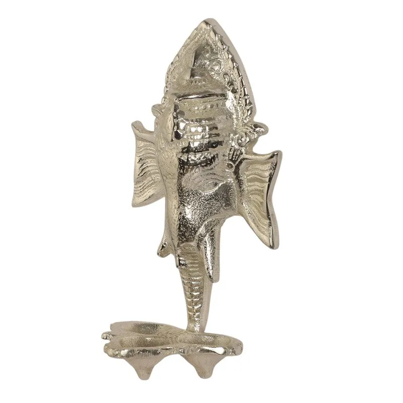 Ganesh Wall Hanging Diya - Silver media 5