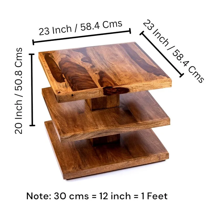 Xavex Sheesham Wooden Center Table - Brown media 10