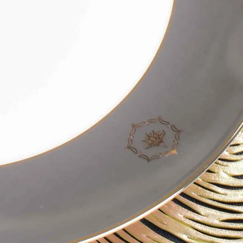 Gilded Legacy 24k Gold Brushed Porcelain Dinner Set (Grey) - 33 Piece Set media 8