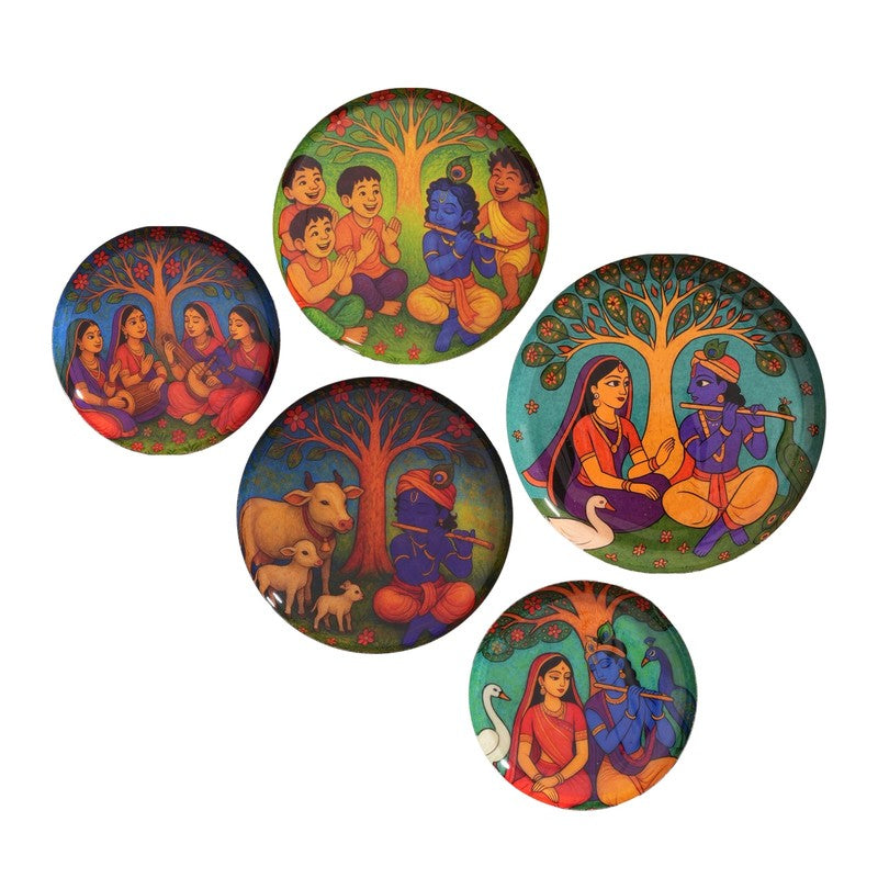 Shyam Leela Wall Plates - Set of Five media 4