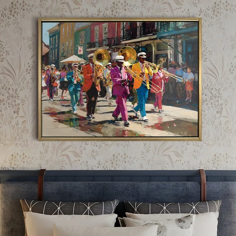Marching Notes Canvas Wall Painting With Frame media 5