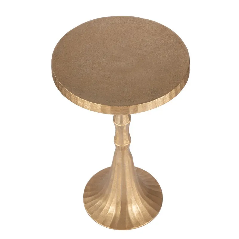 Fluted Base Aluminum Side Table - Gold media 3