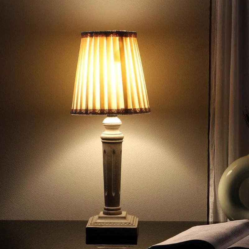 Nishi Nela Fabric Table Lamp - White,Brown media 1