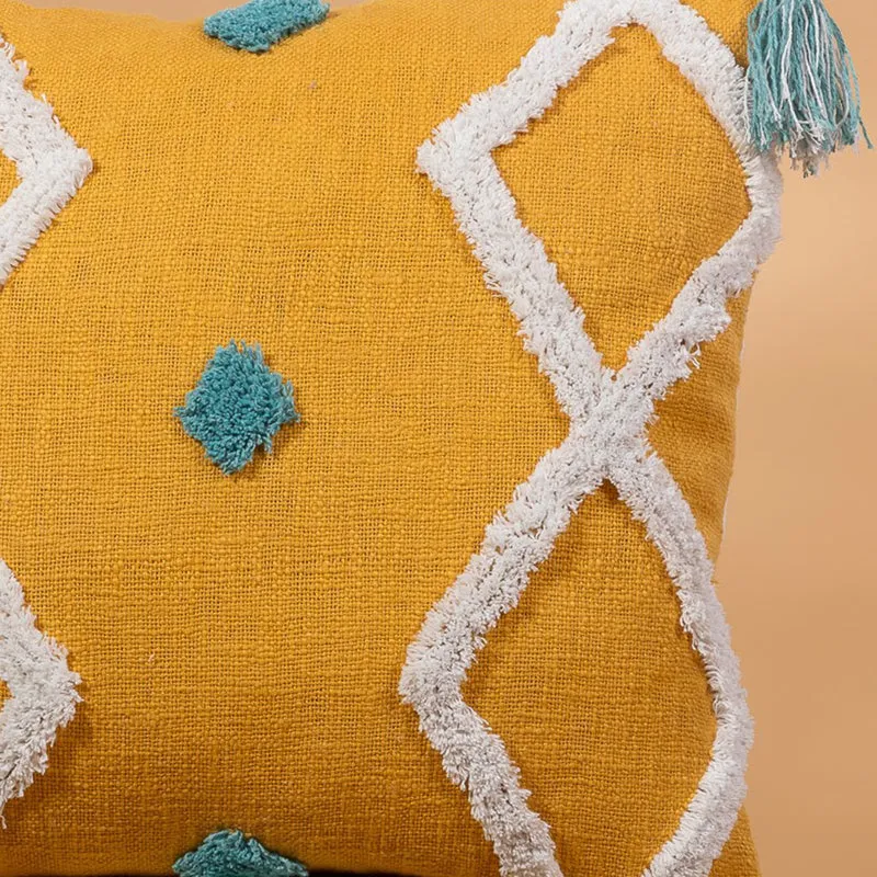 Gold Grain Tufted Cushion Cover media 4