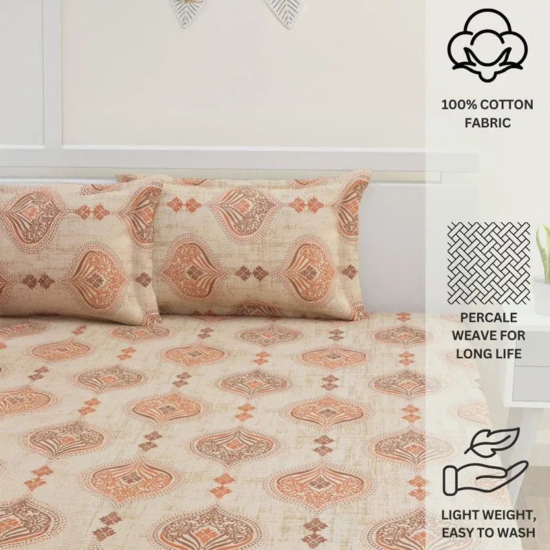 Dreams Of Desert Cotton Bedsheet (Beige) - 144 TC media 12