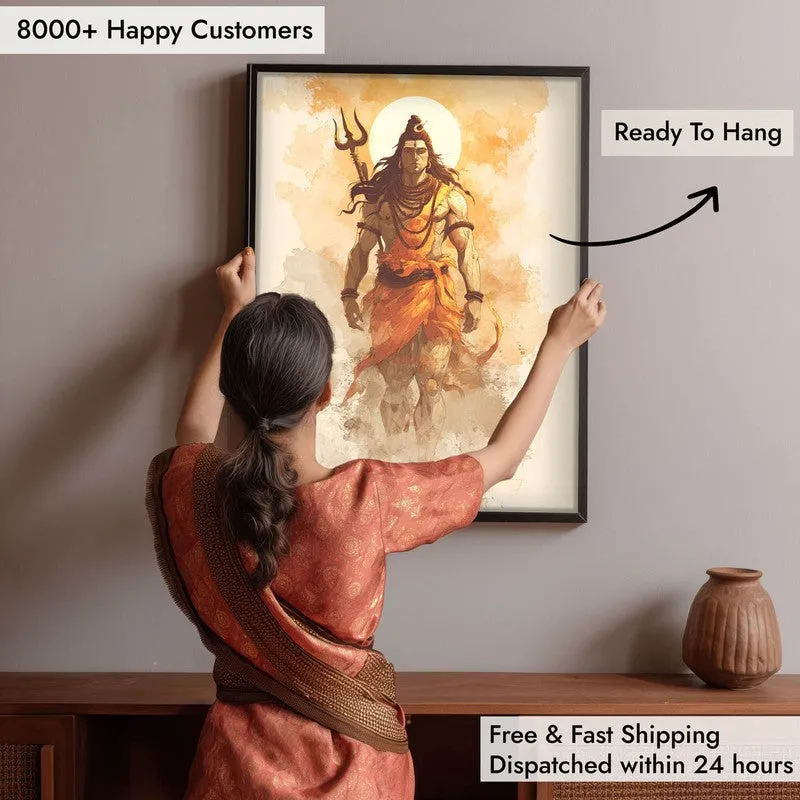 Lord Shiva Tranquility Archival Paper Wall Painting media 5