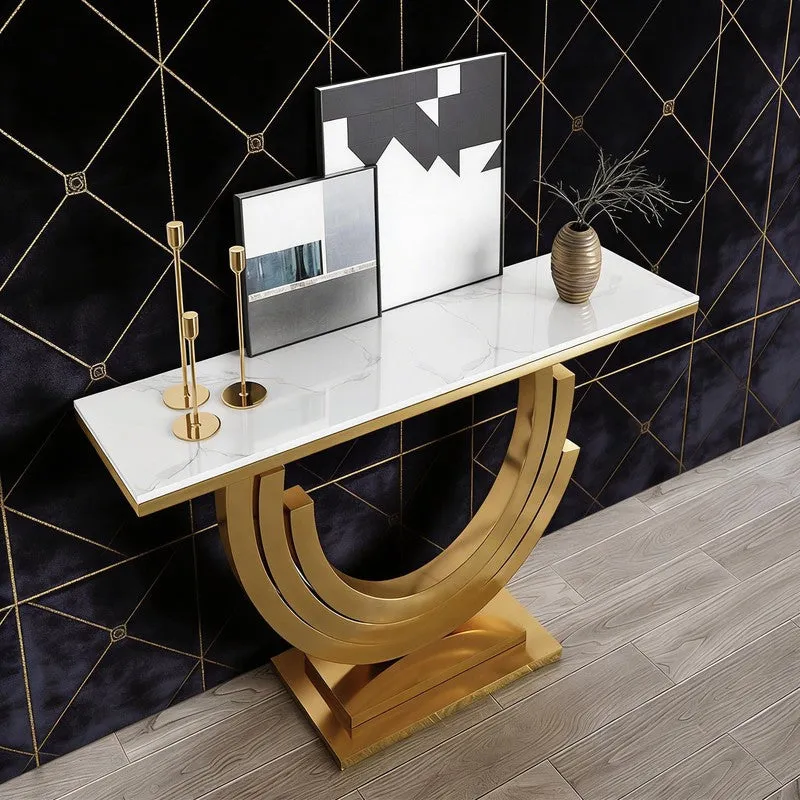 Arch Metal Console Table with Marble Top - Medium media 6